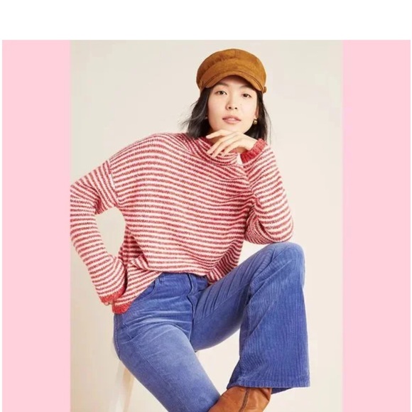 Red and White Striped Sweater - Picture 1 of 7